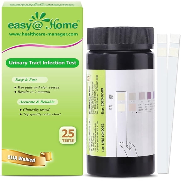 Easy@Home Urinary Tract Infection Urine Health Test, 25 Count