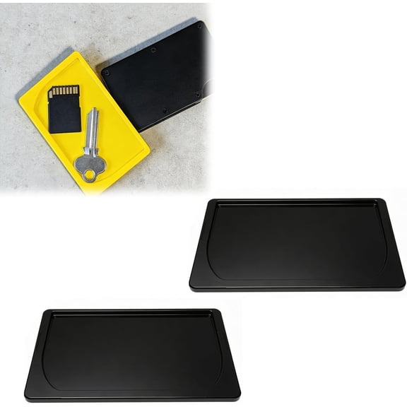 Easy Insert Card Tray Compatible with Ridge Wallet, Multi-Function Storage Organizer for Cash Coins Keys SD Cards and Currency(2Pcs)