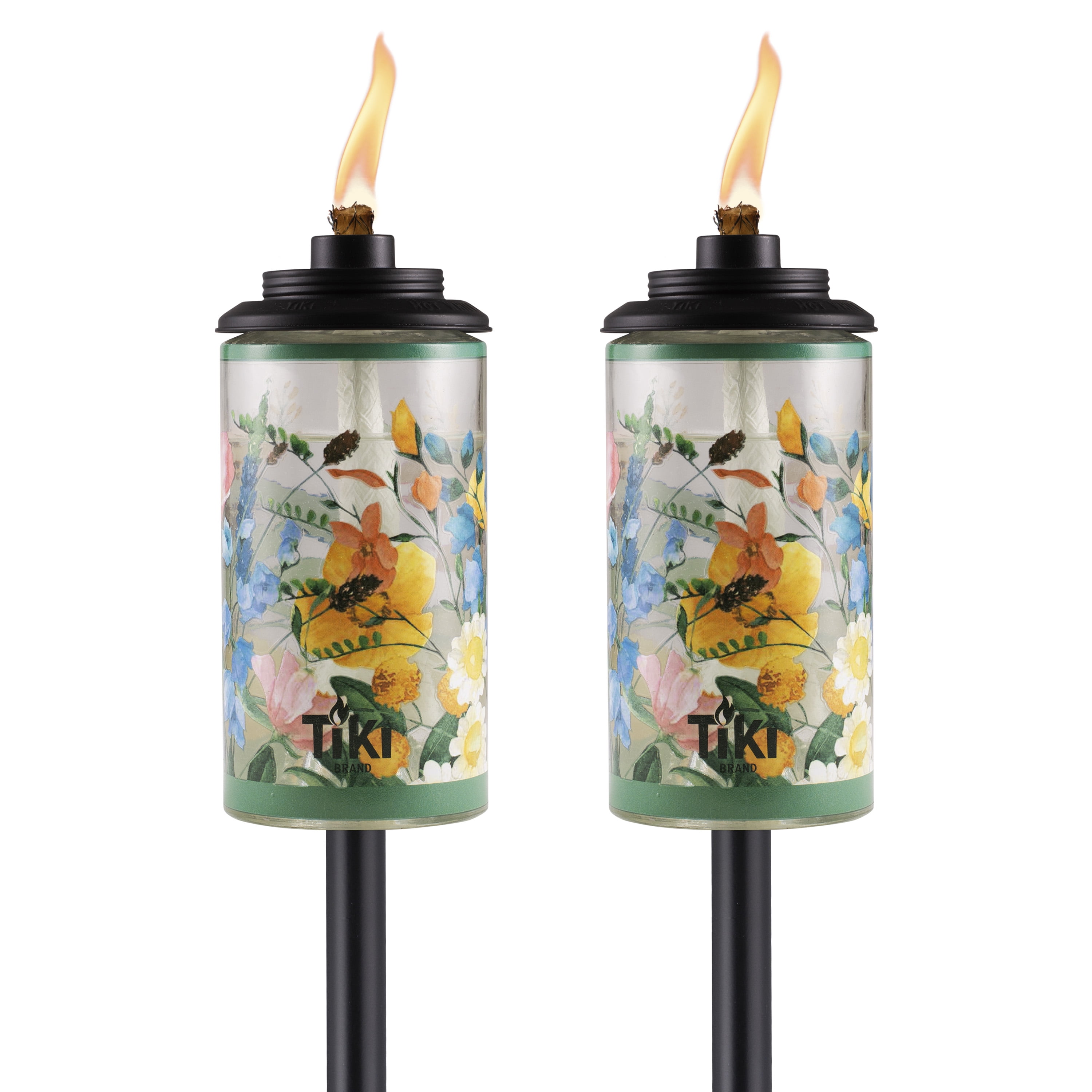 TIKI Brand TIKI® Brand Easy Install 65 Inch TIKI Torch Wild Flower Glass (Set of 2)