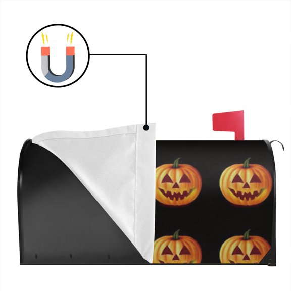 Easy Install Halloween Mailbox Cover with Ghost Bat and Witch 18x21in Magnetic Mailbox Cover