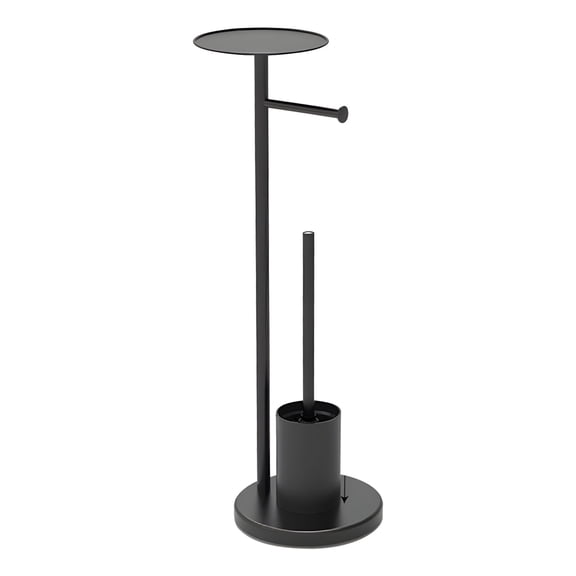 Easy Install Modern Toilet Paper Stand Offering Ample Storage Capacity With Attached Bathroom Brush