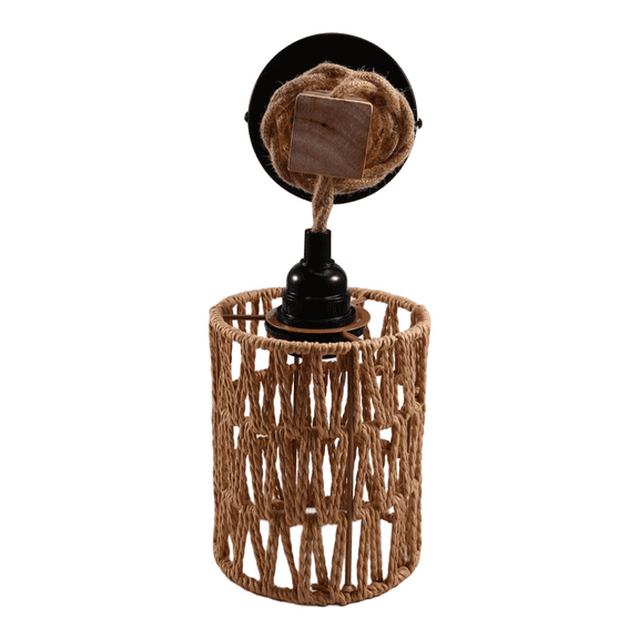 Easy Install Rattan Wall Sconces Wall Lights Boho Wall Lamps for Bedroom, Living Room, Nursery, Hallway No Bulb,1 * Wall Lamp (NO BULB)