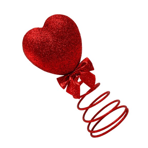 Heart Shape Christmas Tree Toppers Star Dynamic Spring Decoration Cotton and Metal Ornament for Family Celebration