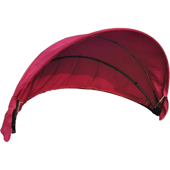 Easy-Install Round Canopy Cover for 66'' Outdoor Daybeds - Effortless Shade Upgrade, Fits Wicker Sunbeds, No Tools Needed with Hook and Loop Straps (Water & Sun Resistant) Wine Red