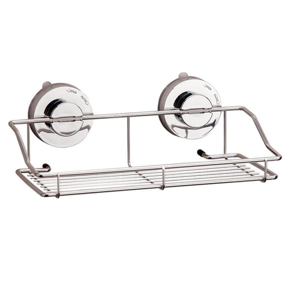 Easy Install Suction Cup Bathroom Shelf Made Of Abs And Stainless Steel