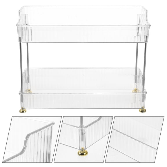 Alasum Modern Minimalist Double Layer Makeup Organizer for Bathroom Countertop and Vanity