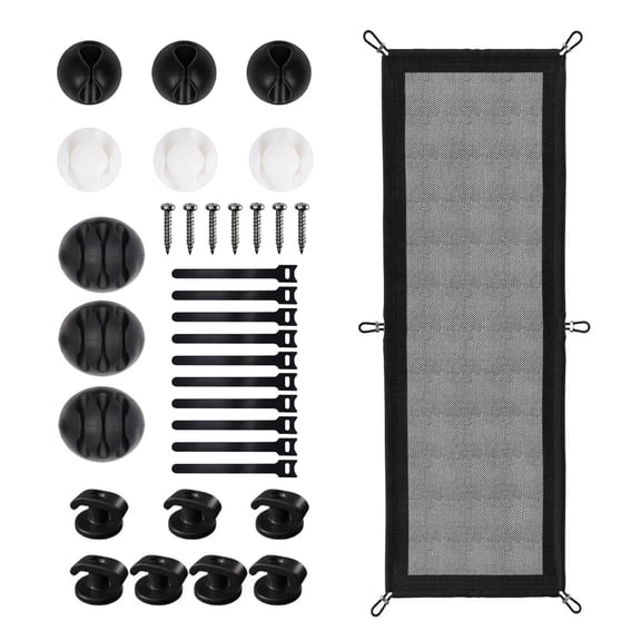Easy Install Under Desk Cable Organizers Functional Desk Cable Organizers Mesh Cords Organizers for Safe and Neat Wiring