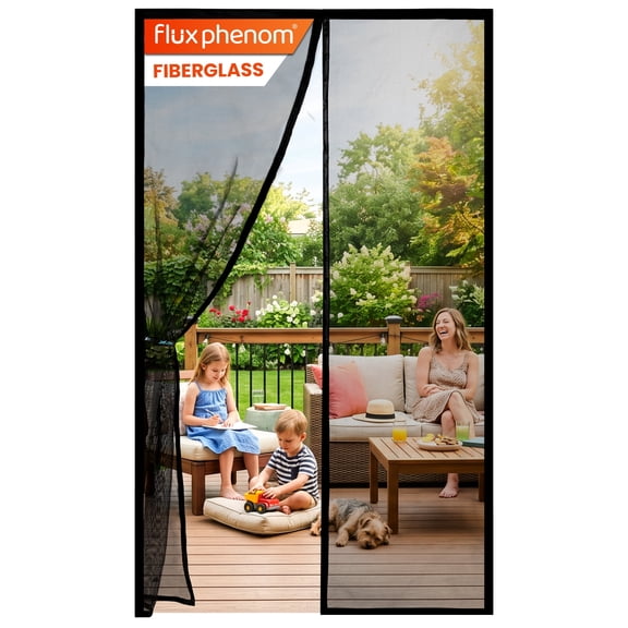 Flux Phenom Magnetic Screen Door, Heavy Duty Fiberglass Mesh 38 x 82"