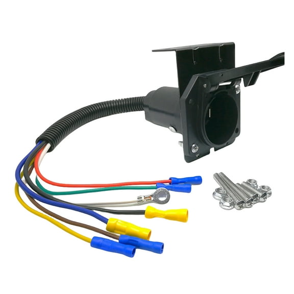 Easy Installation 7Pin Trailer Connector with Mounting Bracket Corrosion-Resistant Terminals, Lightweight and Durable