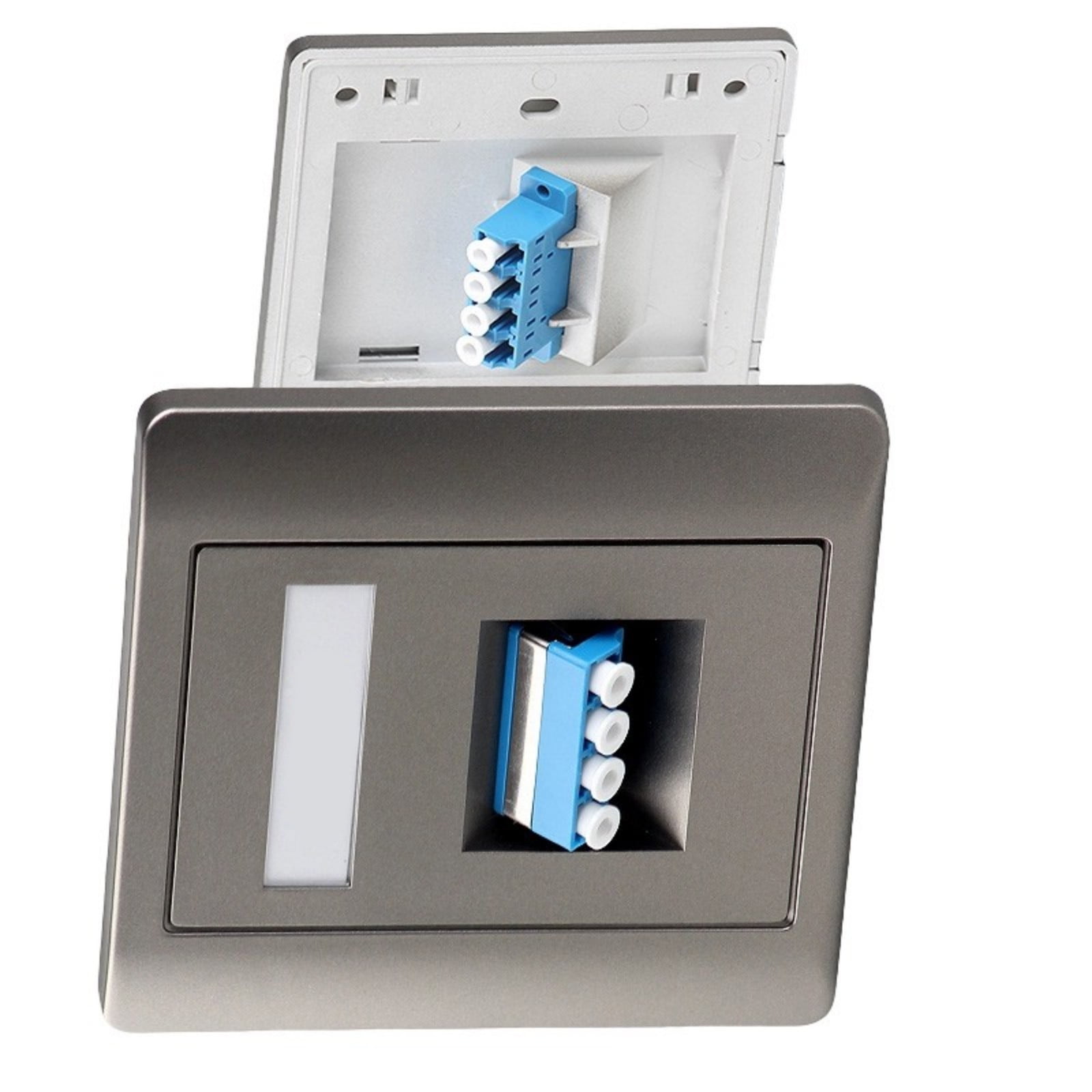 Easy Installation 86 Type Fiber Outlet Wall Plate For Single Double ...