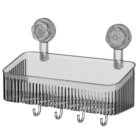 Easy Installation Bathroom Organizer Wall Mounted Towel Shelf Plastic Makeup Storage Rack with Powerful Suction Cups