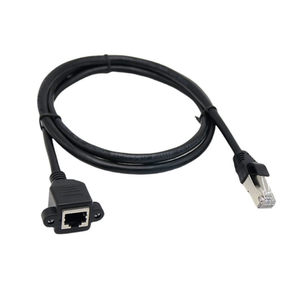 Easy Installation Cat6 Gigabit Ethernet Extension Cable Male To Female Screw Panel Mount Ethernet Cable for Computer