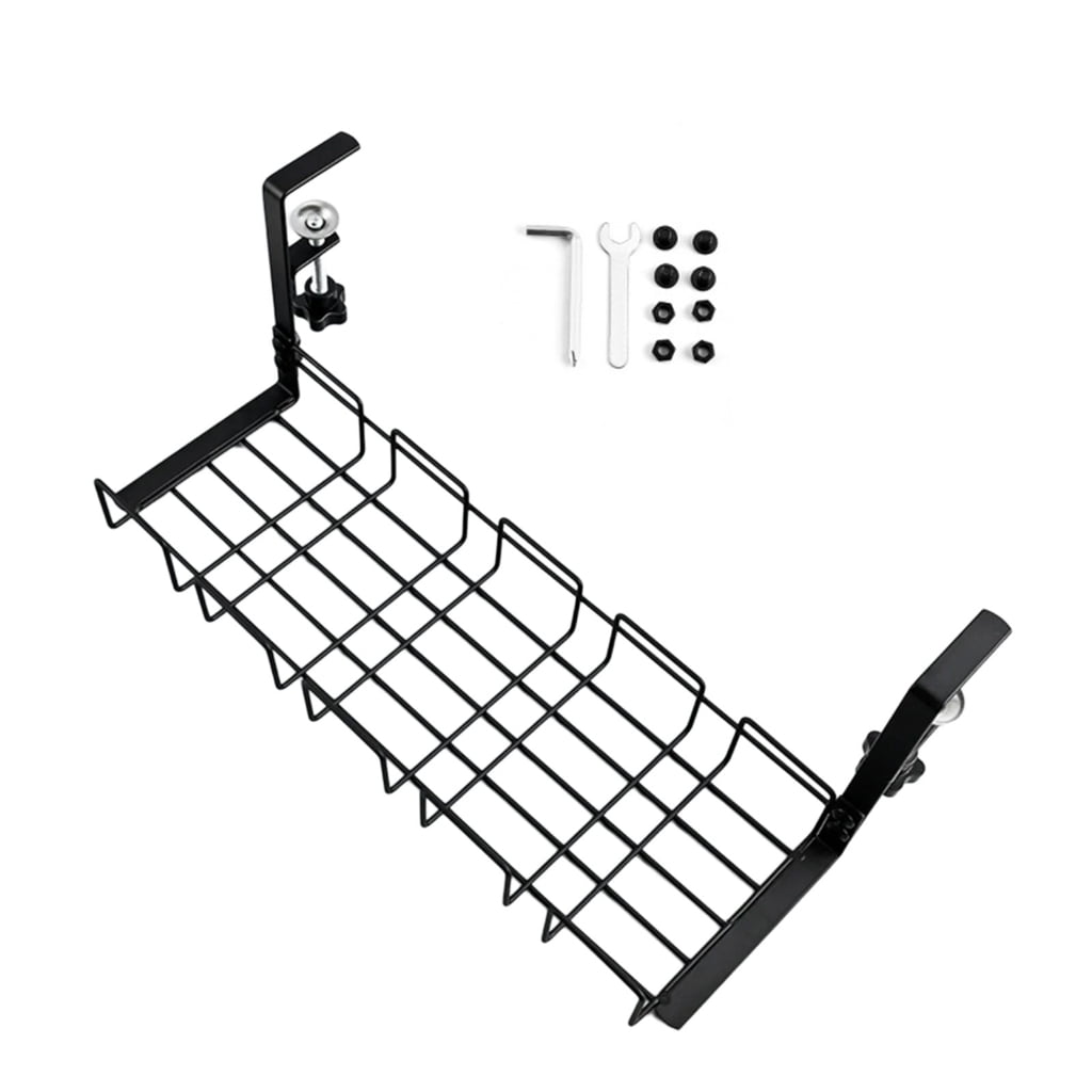 Easy Installation Desk Organizers No Drilling Under Desk Cable Management Tray for Efficient Workspaces Organization