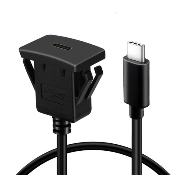 Easy Installation Extend Car Input with Square Type C Car Mount Flush Cable