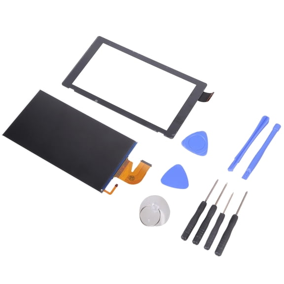 Complete LCD Screen Total Assembly for HAC-001 Gaming Console Replacement Come with DIY Tools and Accessories Set