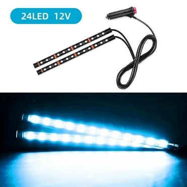Easy Installation Securely Place Universal Car Lighter LED Foot Light Strip Ice blue
