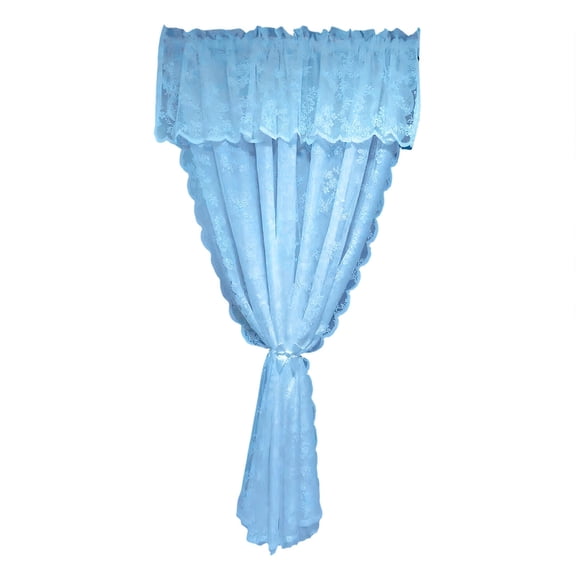 Easy Installation Valance Top Sheer Lace Curtain For Bay Window and Kitchen