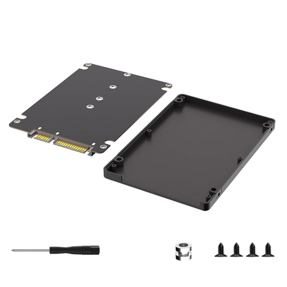 Easy Installs M.2 NGFF to SATA3.0 Interfaces Converters in Black Shell for Desktop and Laptop Upgrades