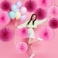 thumbnail image 1 of Easy Joy 12pcs Pink Party Decorations Hanging Paper Fans for Valentine's Day Birthday Wedding Decoration, 1 of 7