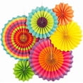 thumbnail image 1 of Easy Joy 6pcs Colorful Hanging Paper Fans Party Decorations for Birthday Baby Shower Graduation Summer Party Decorations, 1 of 7