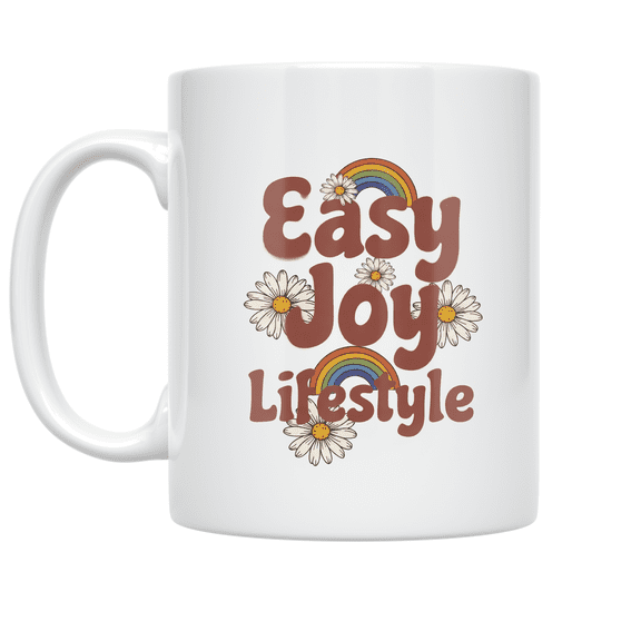 Easy Joy Lifestyle 70s Mood Design - Nostalgic Aesthetic Enthusiast - 11 oz Ceramic Coffee Mug