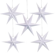 Easy Joy 5Pcs Christmas Decorations Hanging 6-Pointed Paper Star Decoration Set Xmas Holiday Decor for Birthday Christmas Home Party Decorations