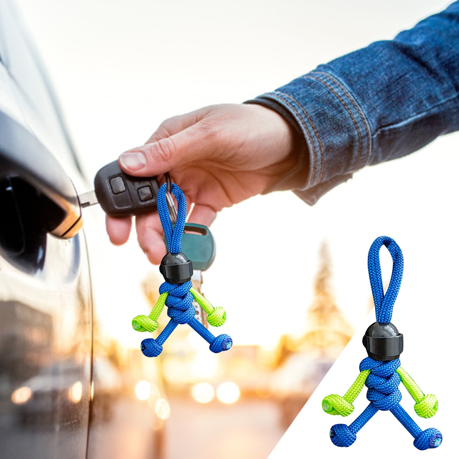 Easy Key Ring Motorcyclist Minifigure Hanging Chain Umbrella Rope