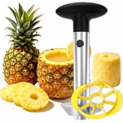 SUSWIM Easy Kitchen Tool Stainless Steel Fruit Pineapple Peeler Corer Slicer Cutter Black