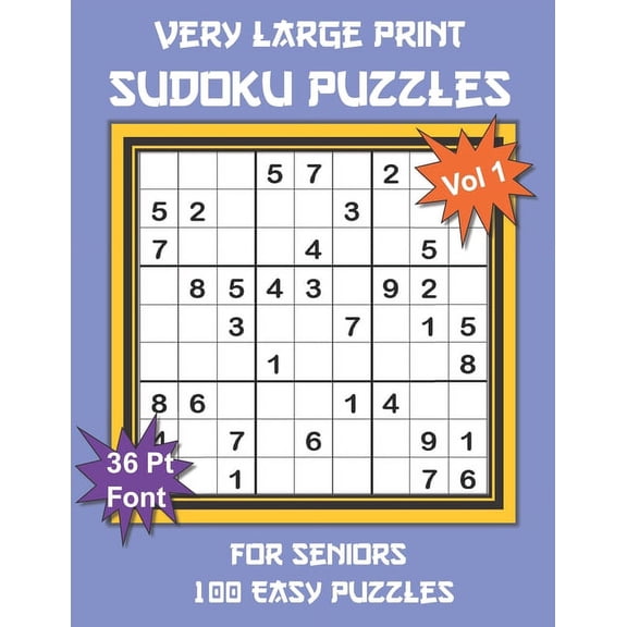 Easy Large Print: Very Large Print Sudoku Puzzles for Seniors: 100 Easy Sudoku for Adults: One Extra Large Print Puzzle Per Page and Space for Working Out the Answers, Light Blue Cover (Easy Large Pri