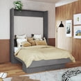 thumbnail image 1 of Easy-Lift Queen Murphy Wall Bed in Dark Grey with Shelf, 1 of 9