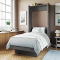 thumbnail image 1 of Easy-Lift Twin Murphy Wall Bed in Dark Grey with Shelf, 1 of 8