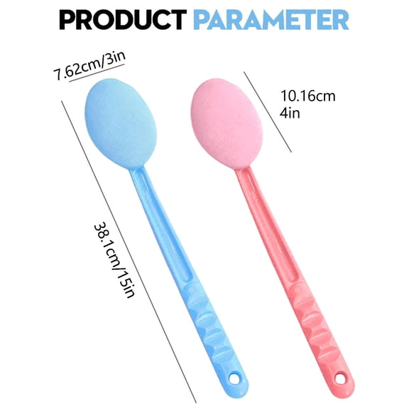 Easy Lotion Applicator, Back Rubs Massage Bath Brush, Extra Long Handle, Back Moisturizer Sunscreen Applicator,Blue