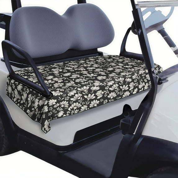 Easy Maintenance Flowers Print 51" x 31" Golf Cart Seat Protector, Simple Clean Towel Cover for Standard Front Bench Seats