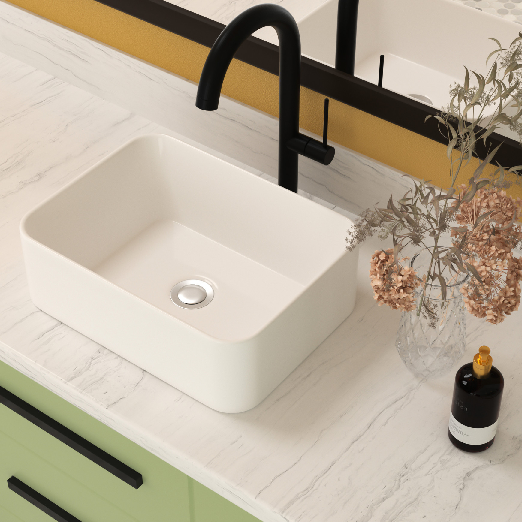 Easy Maintenance / Office Building Bathrooms / Rectangular Ceramic Sink ...