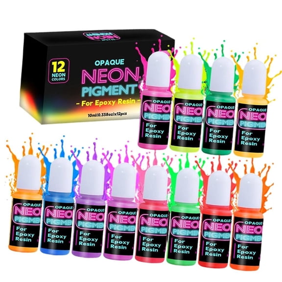 Lerpwige High Concentration Fluorescent Resin Dye 12 Color Jewelry Making Craft Materials