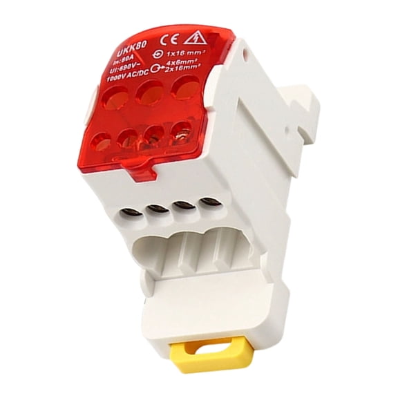 Easy Mount Junction Box 8 Channel Brass Connectors Sturdy Plastic Materials DIN Rails Compatible Electrical Splitters