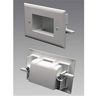 Easy Mount Recessed Low Voltage Cable Plate - Light almond