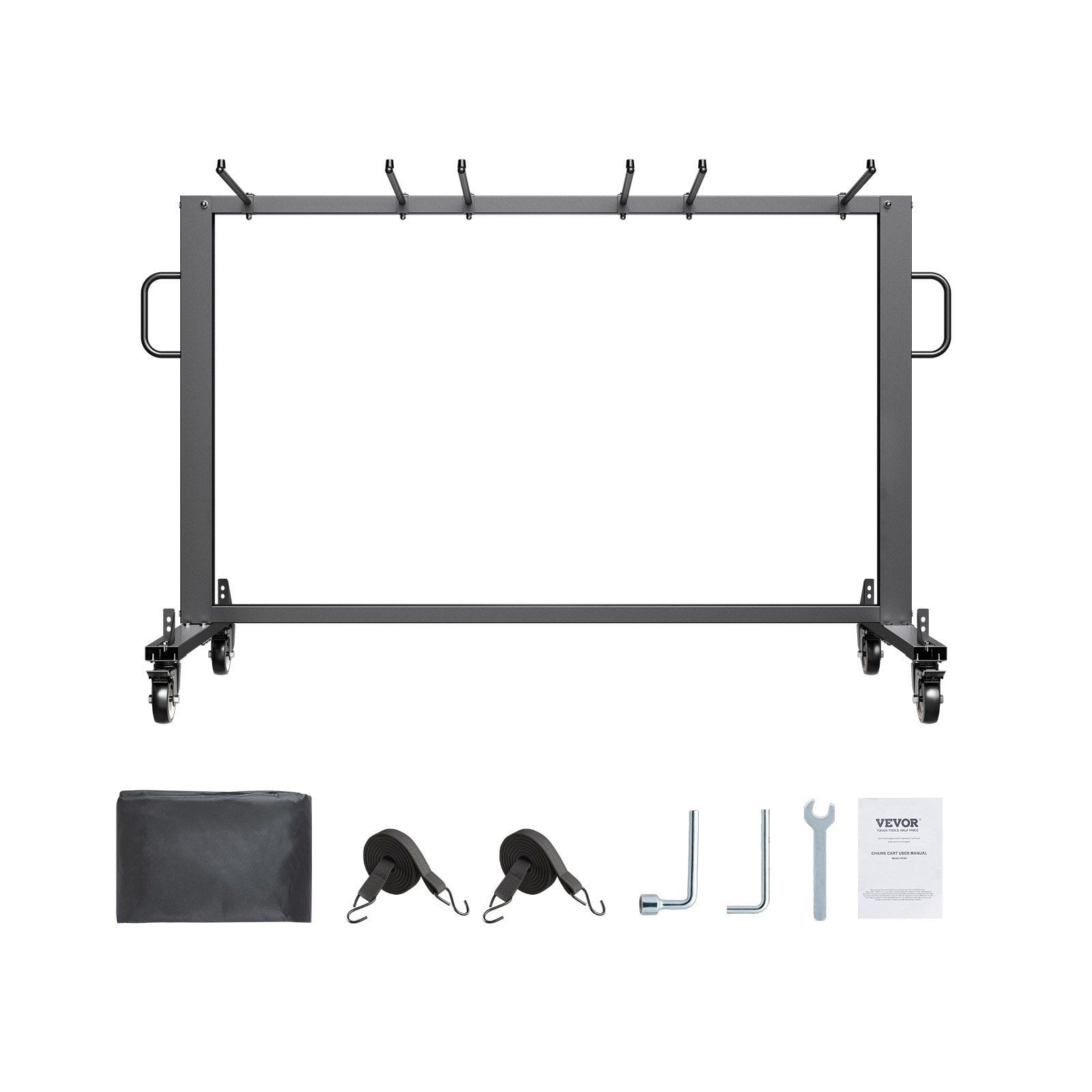 Easy-Move Chair and Table Dolly with Wheels - Supports 400lbs, Holds 42 Folding Chairs or 12 Tables