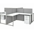 thumbnail image 1 of Easy Office 4 Person L Desk with Drawers & 45H Panels in White - Engineered Wood, 1 of 2