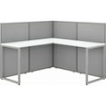 thumbnail image 1 of Easy Office 60W L Shaped Cubicle Desk with 45H Panels in White - Engineered Wood, 1 of 2