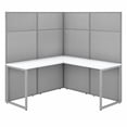 thumbnail image 1 of Easy Office 60W L Shaped Cubicle Desk with 66H Panels in White - Engineered Wood, 1 of 3