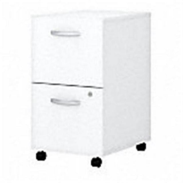 Easy Office Collection 2 Drawer Mobile File Cabinet - Assembled, Pure White