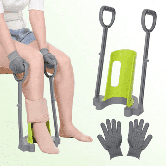 Healthinize Daily Living Dressing Aid Easy On Sock Dressing Aid with Non-Slip Gloves