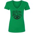 thumbnail image 1 of Easy On The Eyes Womens V-Neck Tee, 1 of 1