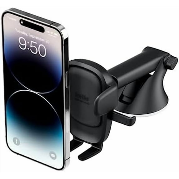 Easy One Touch Advanced Universal Car Mount Dashboard & Windshield Suction Cup Phone Holder for iPhone, Samsung, Google, All Smartphones