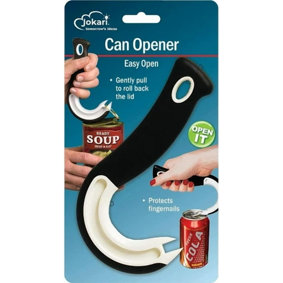 Easy Open Ring Pull Can Opener 1 Pack. Durable Non Slip Rubber 1 Pack, Black