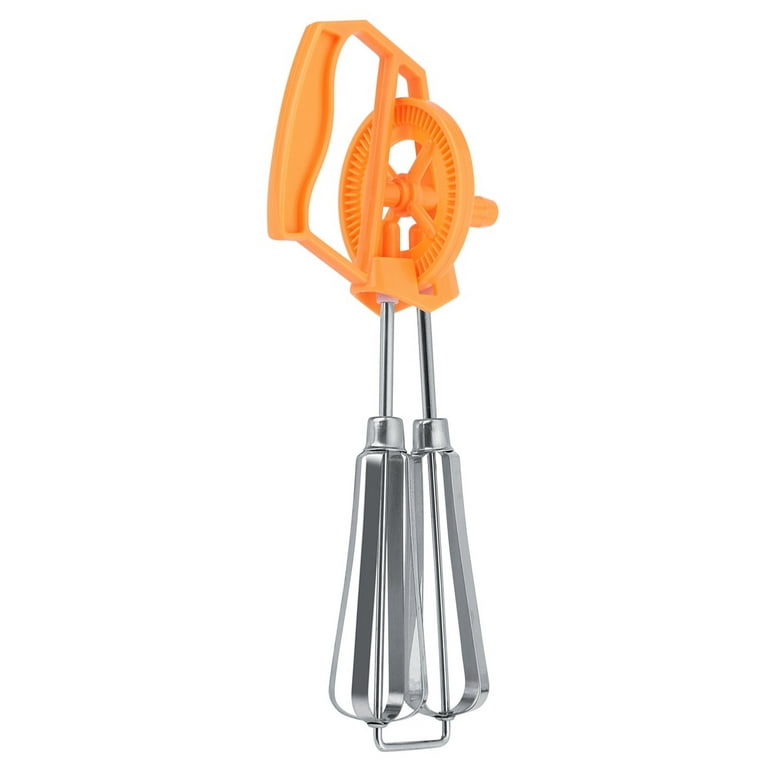 Manual Hand Mixer, Easy Operation Egg Mixer High Efficiency Hand Crank for  Cooking (Orange)