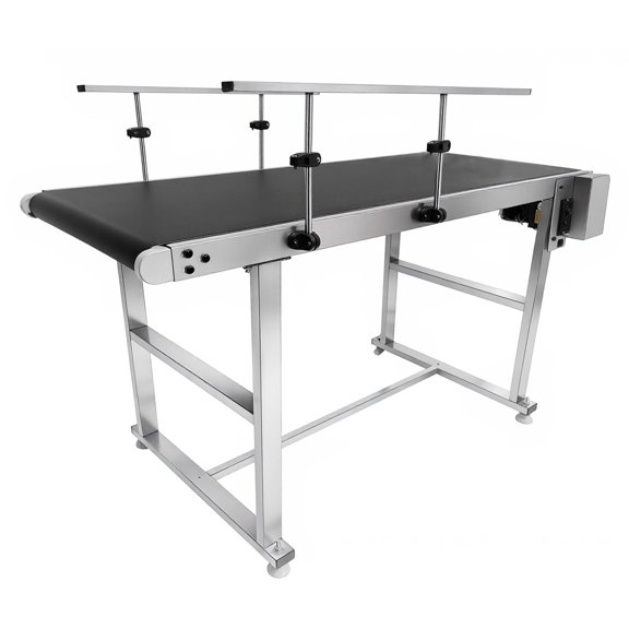 Easy Operation Belt Conveyor, Stainless Steel Mini Industrial Conveyor Table, Speed Adjustable Conveyor with Non-slip Belt for Small Production & Coding Stations