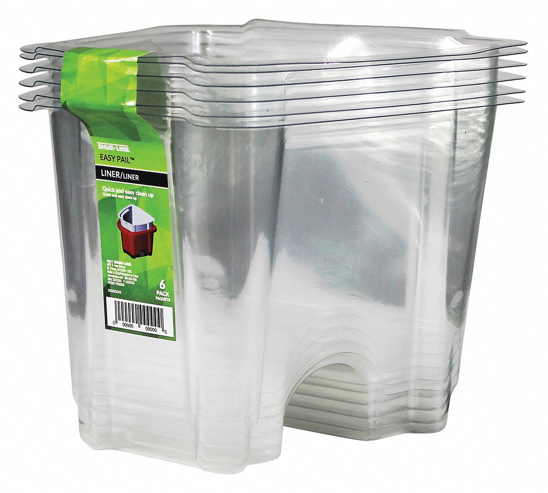 Easy Pail Paint Pail Liner,Clear,PK6 2006710