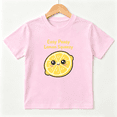 thumbnail image 1 of Easy Peasy Lemon Squeezy Girls Graphic Tee, Cute Fruit Yellow 100% Cotton Kids Short Sleeve T-Shirt, 1 of 5